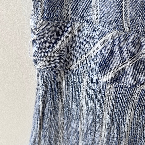 Calvin Klein 100% Cotton Blue & White Striped Short Sleeve Maxi Dress - Picture 7 of 16